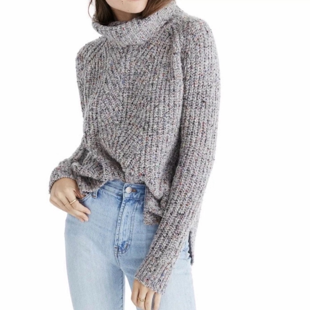 Madewell Colorfleck Ribbed Turtleneck
Chunky Sweater Wool/Silk Size Small